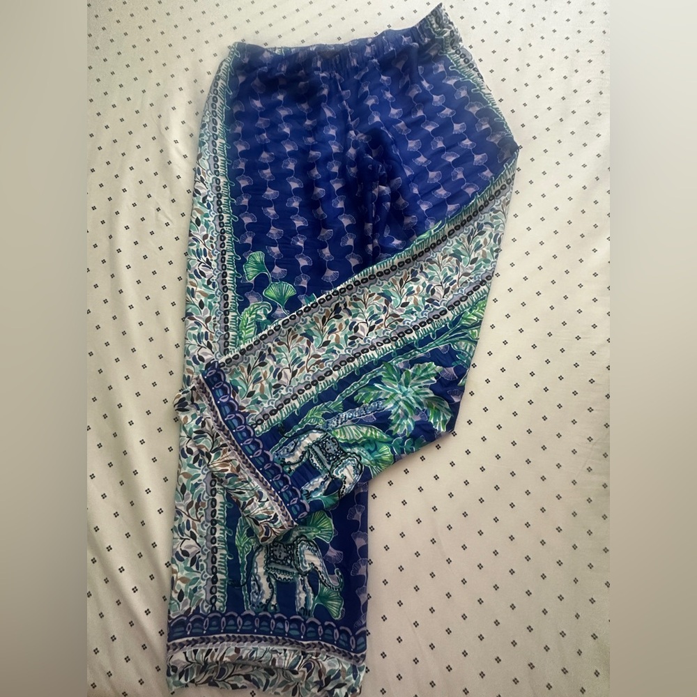 Blue and Green Patterned Pants